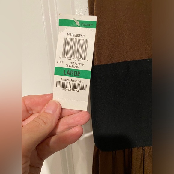 SALE Alfani NWT sleeveless brown dress with black highlights - Picture 3 of 4